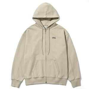 O!oi oioi collection stitch hood zip up in tan size medium